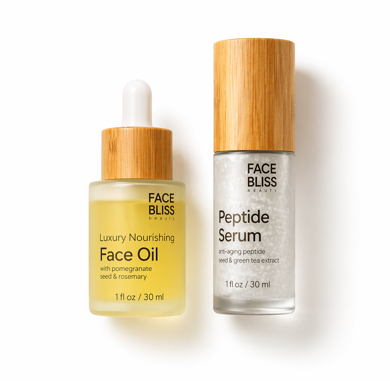 Luxury Nourishing Face Oil + Peptide Serum Bundle – FaceBliss Beauty